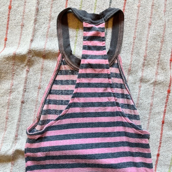 FREE PEOPLE STRIPED PINK & PURPLE TANK SIZE MEDIUM STRETCH KNIT - Picture 6 of 13